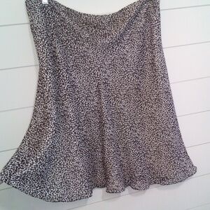 Ann Taylor Skirt Animal Print Cheetah Print Lined Side Zip Chiffon Womens 14 P
